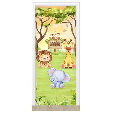 Capa De Porta Decorativo Tecido 0,85x2,10m - Safari