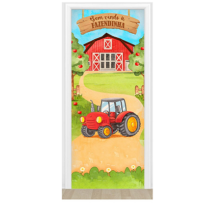 Capa De Porta Decorativo Tecido 0,85x2,10m - Fazendinha