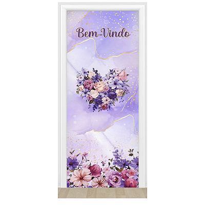 Capa De Porta Decorativo Tecido 0,85x2,10m - Flores