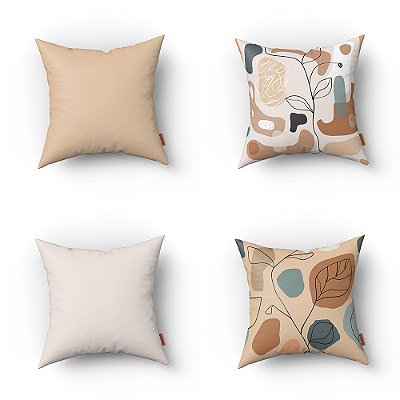 Conjunto de 4 capas Almofadas Decorativas Nude Promoção