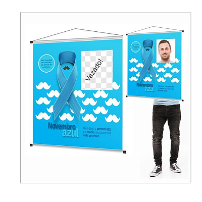 Banner Pronto com tubete vazado - 85cmx80cm Novembro azul