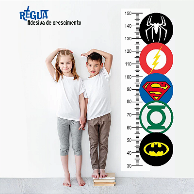 Régua de Crescimento Infantil Liga da justiça