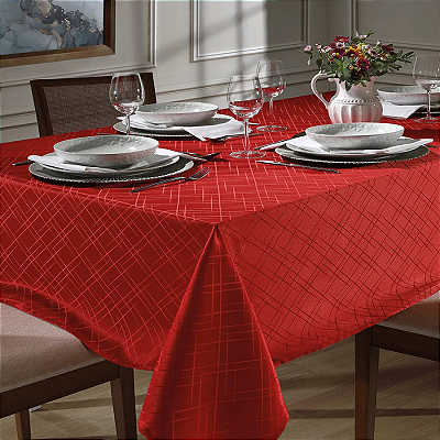 Toalha de Mesa Retangular Vermelho - Natal