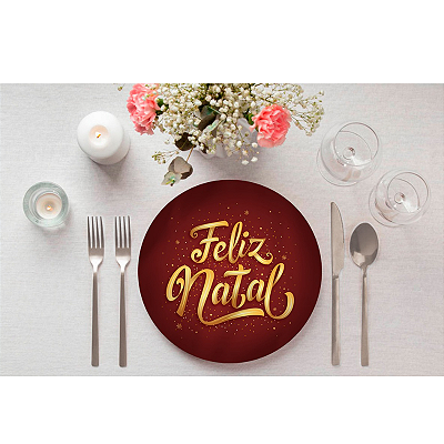 Sousplat Mesa Posta - Natal / Feliz Natal Vermelho