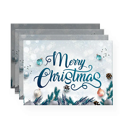 Jogo Americano Mesa Posta - Natal Branco Marry christmas