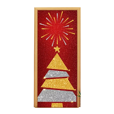 Capa De Porta Decorativo Tecido 0,85x2,10m -  Natal Árvore