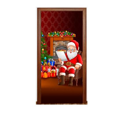 Capa De Porta Decorativo Tecido 0,85x2,10m - Natal Presentes