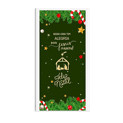 Capa De Porta Decorativo Tecido 0,85x2,10m - Natal Alegria