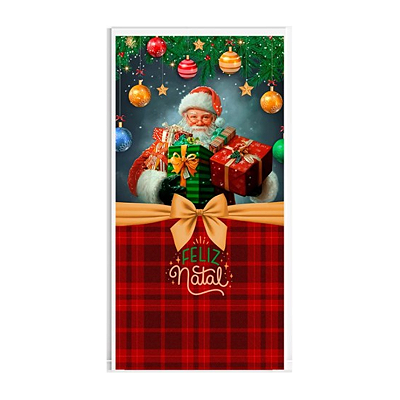 Capa De Porta Decorativo Tecido 0,85x2,10m - Natal Meio