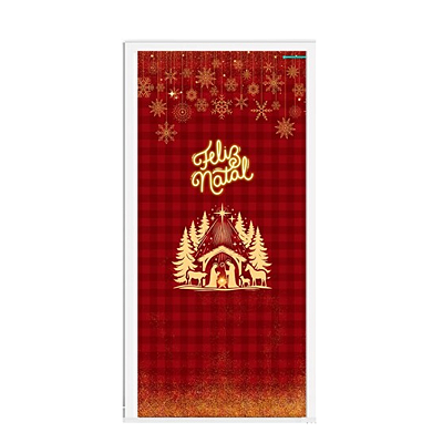 Capa De Porta Decorativo Tecido 0,85x2,10m - Natal Presépio 2