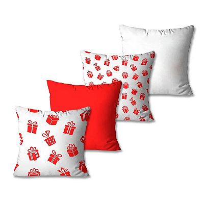 Almofada Decorativa - Natal / Estampado Vermelho/ Branco