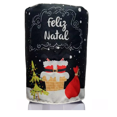 Capa Para Galão De Água 20 Litros - Natal Papai Noel Preto