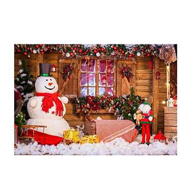 Fundo Fotográfico Em Tecido Natal 2,0x1,5 - Boneco de neve