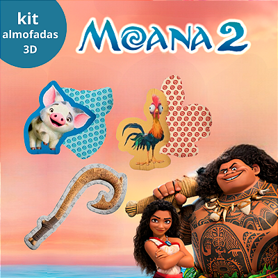 Kit almofadas 3D - Moana 2