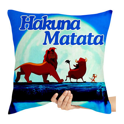 Almofada Cheia - O Rei Leão Hakuna Matata Azul