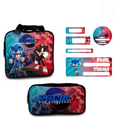Kit Material Escolar - Sonic 3 - Personalizado