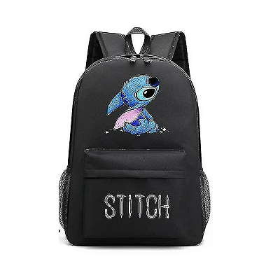Mochila Escolar Stitch Preto