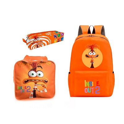 Kit Mochila Escolar - Divertidamente 2 Ansiedade/Volta as Aulas 2025