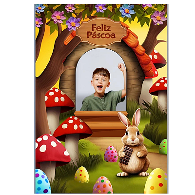 Painel Decorativo interativo Vazado - Páscoa cogumelo