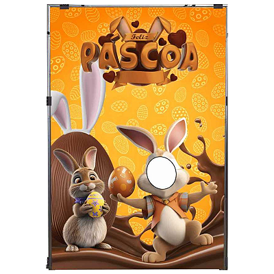 Painel Decorativo interativo Vazado - Páscoa coelhos