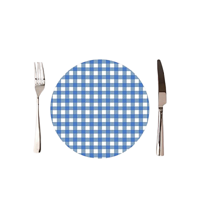 Sousplat Mesa Posta Páscoa xadrez Azul