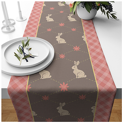Caminho de Mesa Estampas - Páscoa xadrez vermelho
