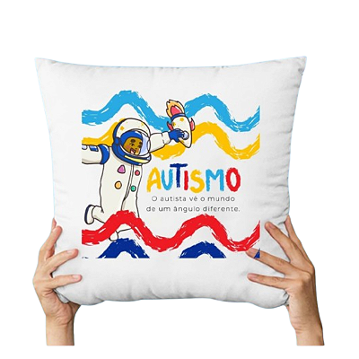 Almofada Cheia - Autismo/Autista/ Campanha Abril azul