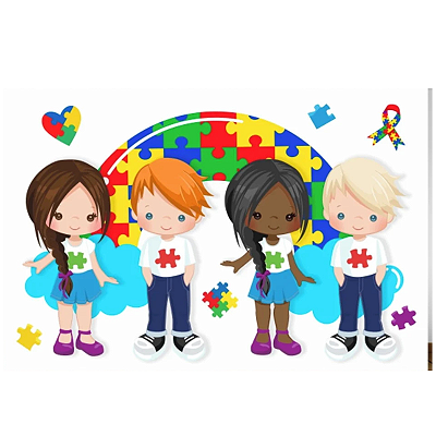 Painel Decorativo Retangular Autismo/ Autista / Campanha Abril azul