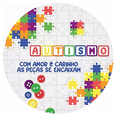 Painel Redondo Veste Fácil Autismo/Autista/Campanha abril azul 3