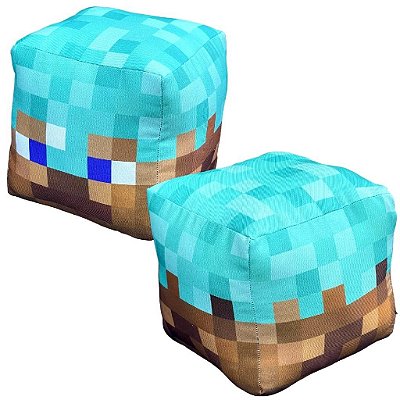 Almofada Cubo Minecraft Steve Armadura Diamantebloco