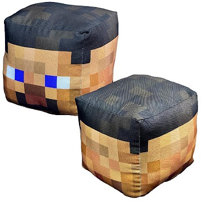 Almofada Cubo Minecraft Steve Bloco