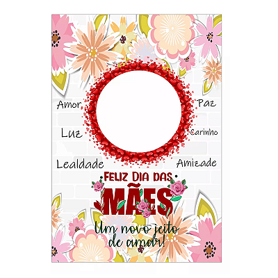Painel Decorativo interativo vazado Dia das Mães Redondo