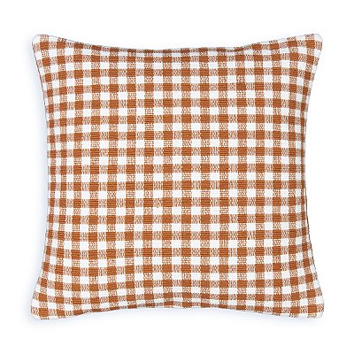Almofada Cheia -Outono/inverno Quadriculado Marron/branco