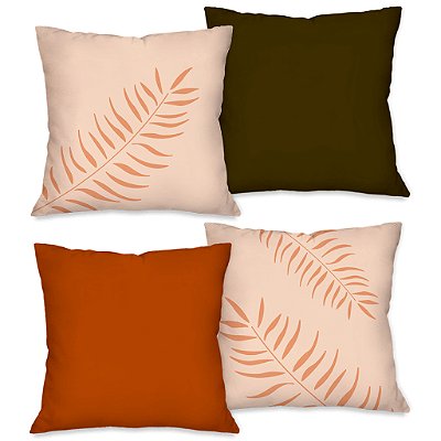 Kit 4 Almofadas Cheias - Outono/inverno Folhas