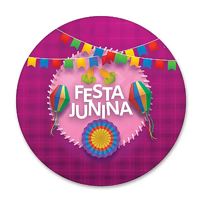 Painel Redondo Festa junina Rosa