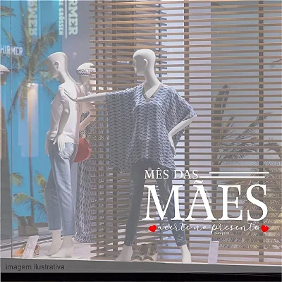 Adesivo Decorativo De Vitrine Para Loja Comercio Dia Da Mães 100 x 53 cm