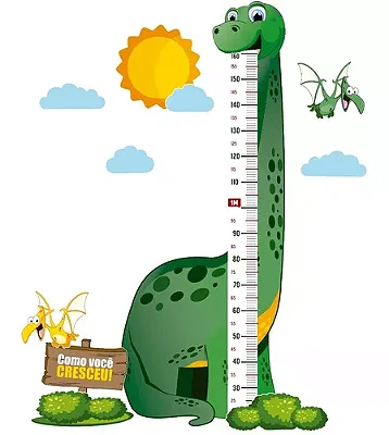 Régua de Crescimento Infantil Dinossauro