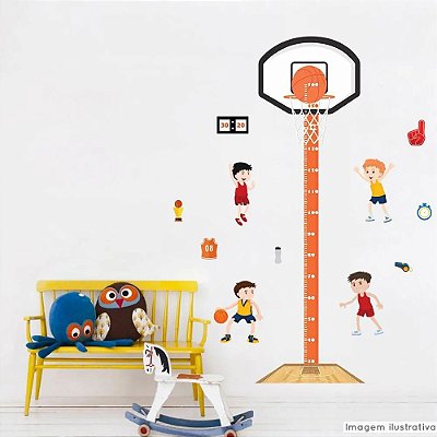 Régua de Crescimento Infantil Jogo de basquete