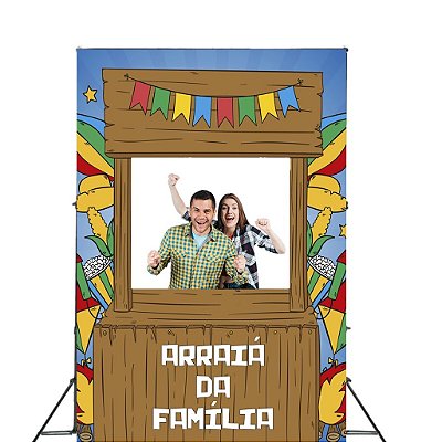 Painel Decorativo interativo vazado Junina Arraiá da familia