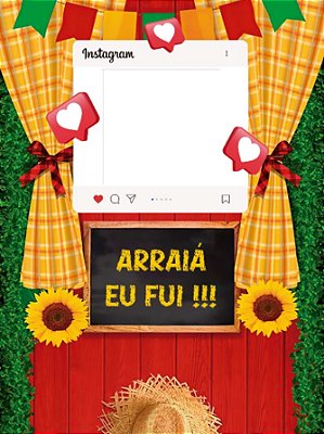 Painel Decorativo interativo vazado Junina Arraiá eu fui 2