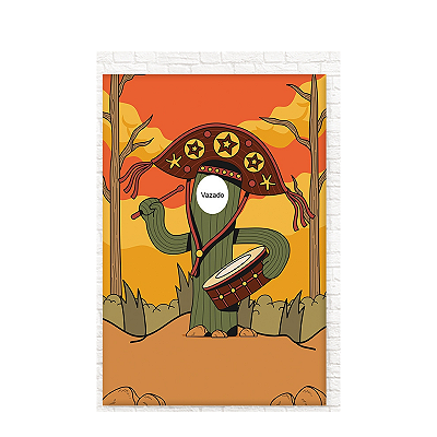 Painel Decorativo interativo vazado Junina Cacto