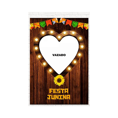 Painel Decorativo interativo vazado Junina Coração