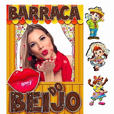 Placa Moldura Junina Barraca do beijo 2