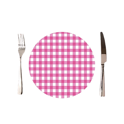Sousplat Mesa Posta Festa junina - Rosa xadrez