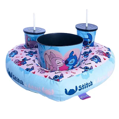 Almofada Porta Pipoca Coração - Stitch casal