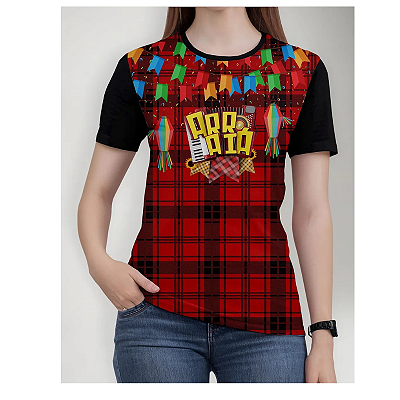 1 Camiseta/blusa Festa Junina Feminina Blusa Xadrez Arraiá