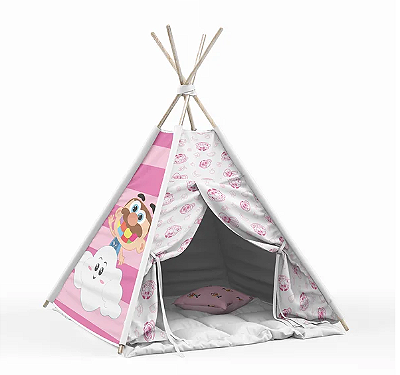 Cabaninha/tenda/toca Infantil para Festa do Pijama - José Comilão listras rosa