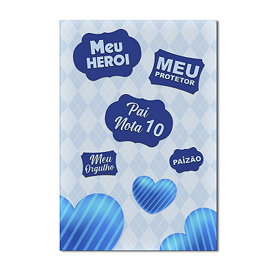 Painel Retangular Decorativo - dia dos pais Meu herói