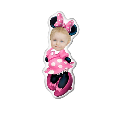 Almofadas 3D Fun - Coloque seu rosto no seu personagem Minnie
