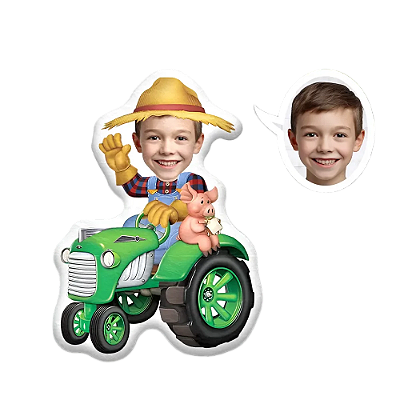 Almofadas 3D Fun - Coloque seu rosto no seu personagem Fazendeiro